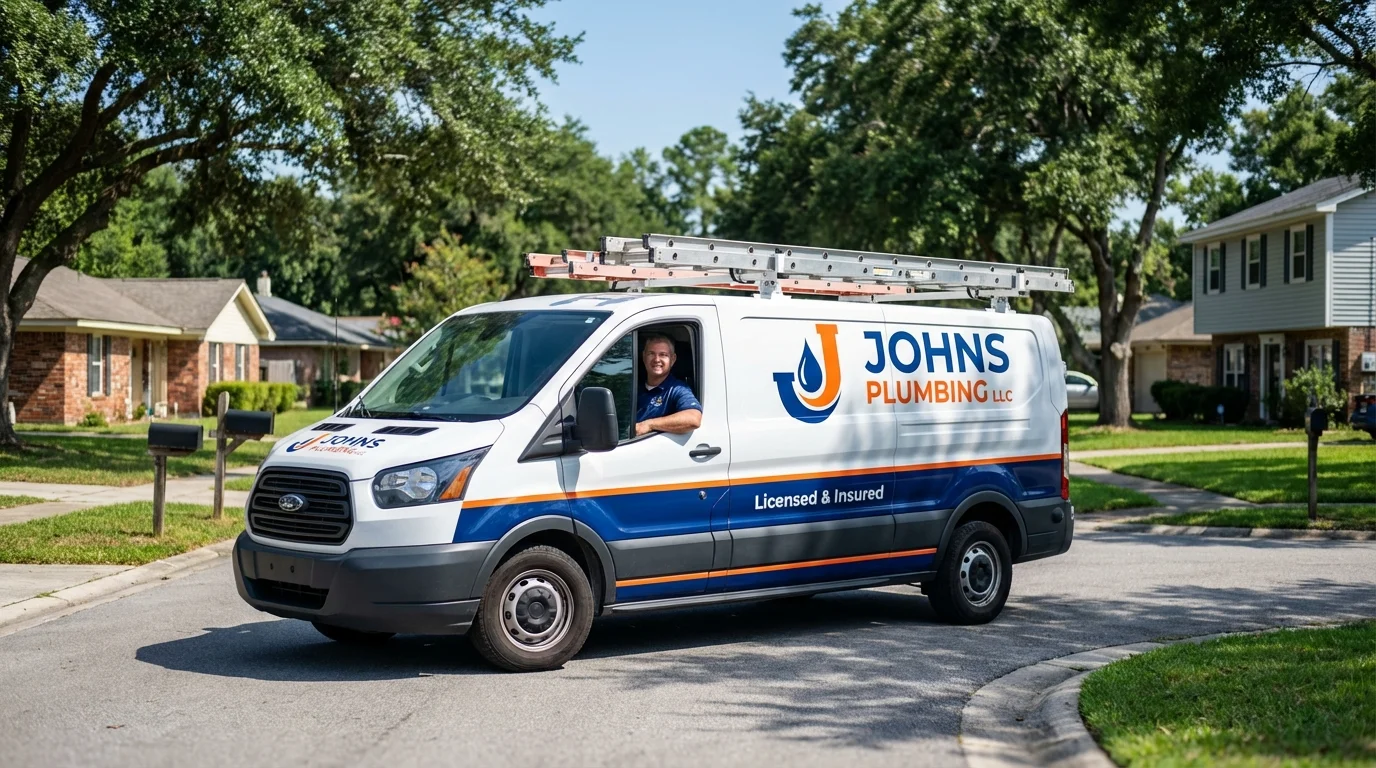 Johns Plumbing LLC service van in Kulpmont, PA
