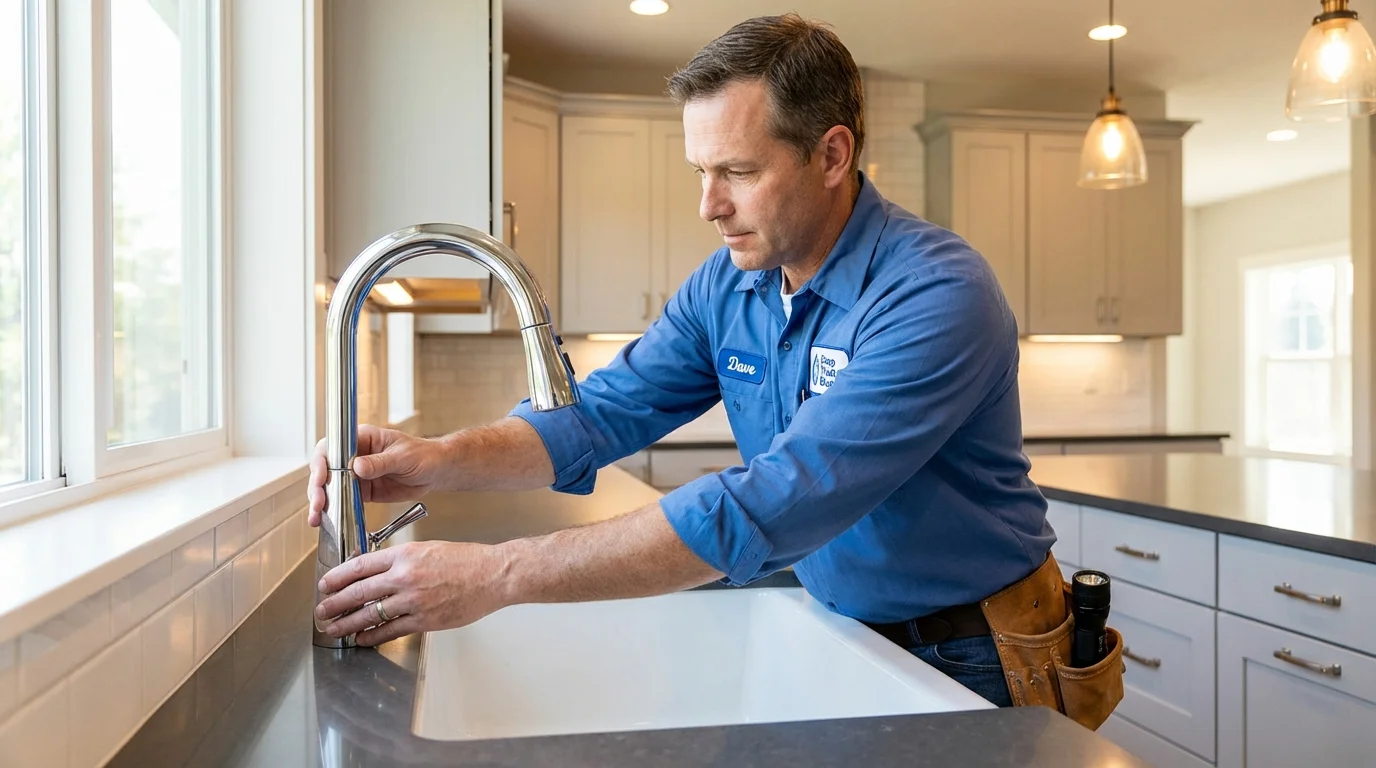 Kitchen faucet installation by Johns Plumbing LLC in Kulpmont