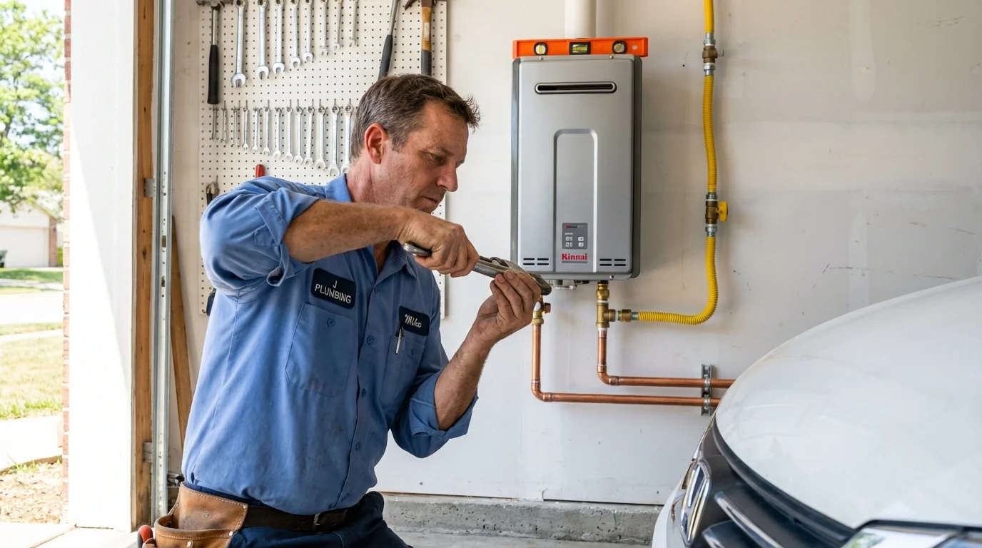 Tankless water heater installation by a Johns Plumbing LLC plumber in Kulpmont